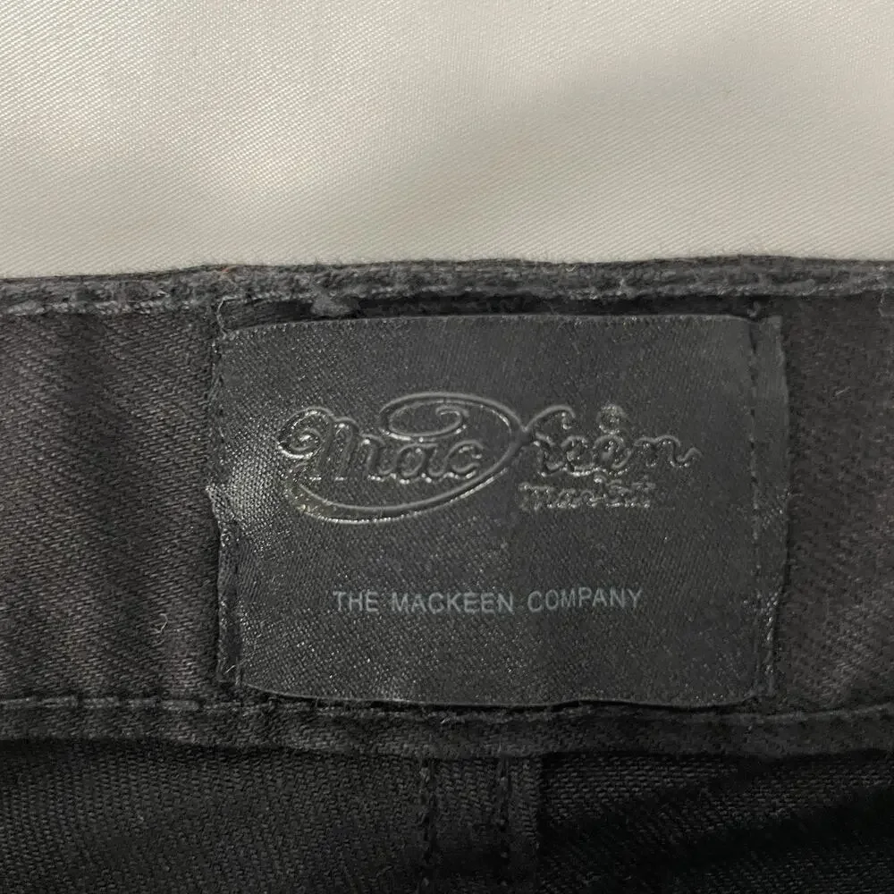 Mackeen Gothica Jeans Men's Skinny Slim Fit Black Flames 36x34